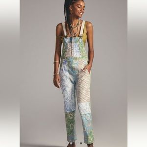 Anthropologie patchwork overalls